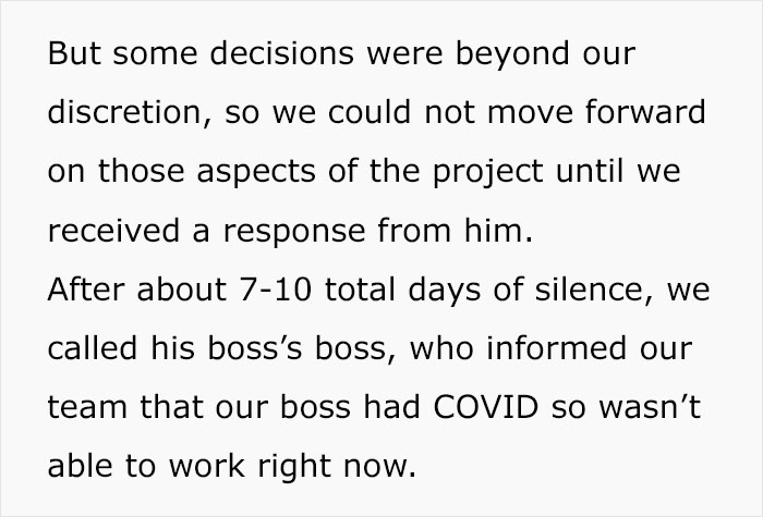 Boss Vanishes For 8 Weeks Saying He Has Covid, Employee Finds Out The Truth And Throws A Party To Reveal Where He Actually Was Boss Vanishes For 8 Weeks Saying He Has Covid, Employee Finds Out The Truth And Throws A Party To Reveal Where He Actually Was