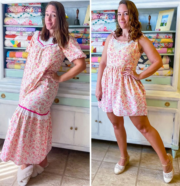 Woman Modifies Old Thrift Store Clothes To Create New Outfits And Here Are 25 Of Her Best Works (New Pics)