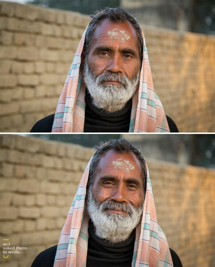 Photographer Takes Photos Of Strangers, Then Asks Them To Smile And Takes Another One (10 New Pics)