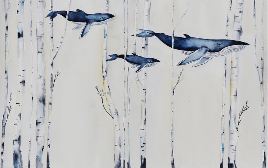 Whales In The Birch Wood
