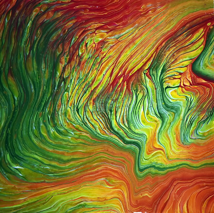 Split Cup Pour With Fall Colours ~ Acrylic Pour Painting ~ Fluid Painting With Autumn Colours