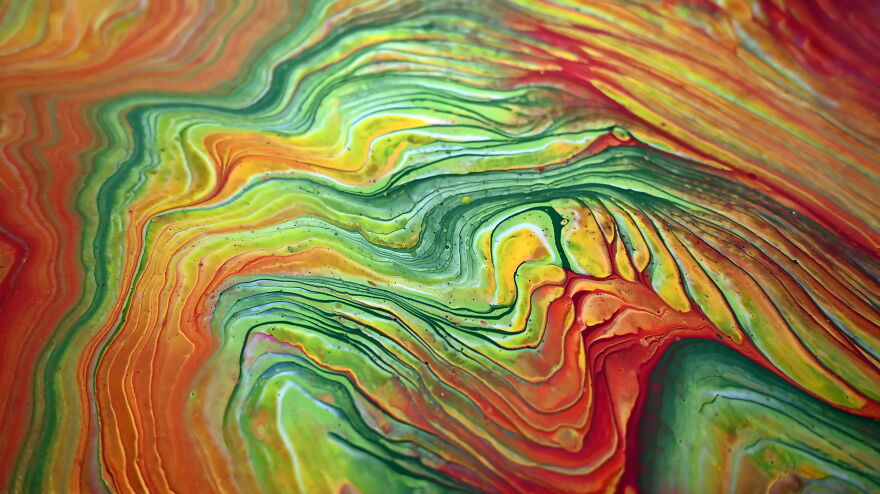 Split Cup Pour With Fall Colours ~ Acrylic Pour Painting ~ Fluid Painting With Autumn Colours
