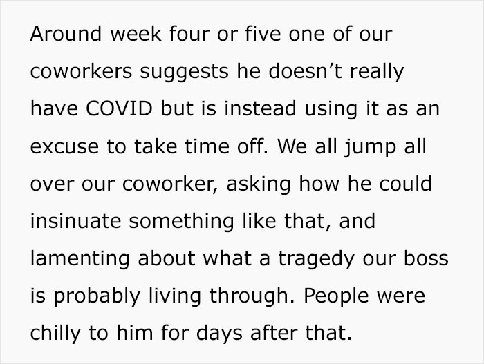 Boss Vanishes For 8 Weeks Saying He Has Covid, Employee Finds Out The Truth And Throws A Party To Reveal Where He Actually Was Boss Vanishes For 8 Weeks Saying He Has Covid, Employee Finds Out The Truth And Throws A Party To Reveal Where He Actually Was