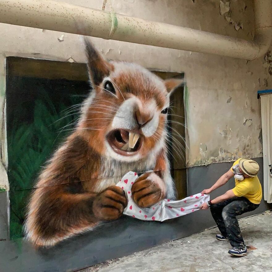 French Artist’s Realistic Graffiti Art That Seems To Jump Off The Wall (43 New Pics)