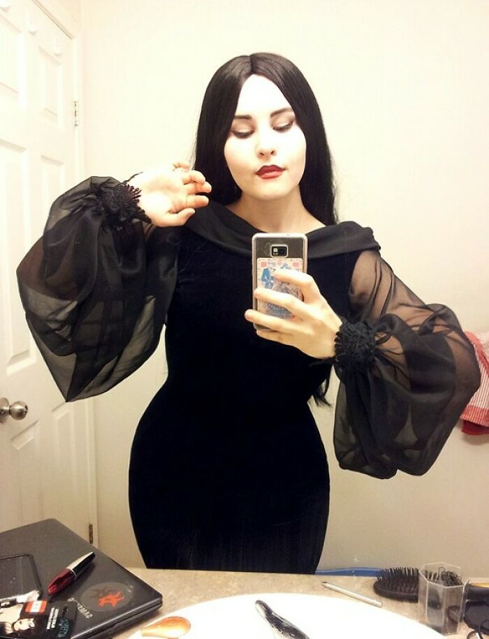 I Threw Together A Last-Minute Morticia Addams, Or As One Person Asked, "A Gothic Lady From Wheel Of Fortune". Vanna Black It Is