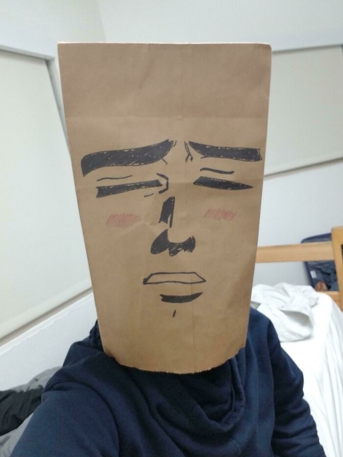 I Decided To Do A Last Minute Costume, And I Only Had A Paper Bag Laying Around To Work With
