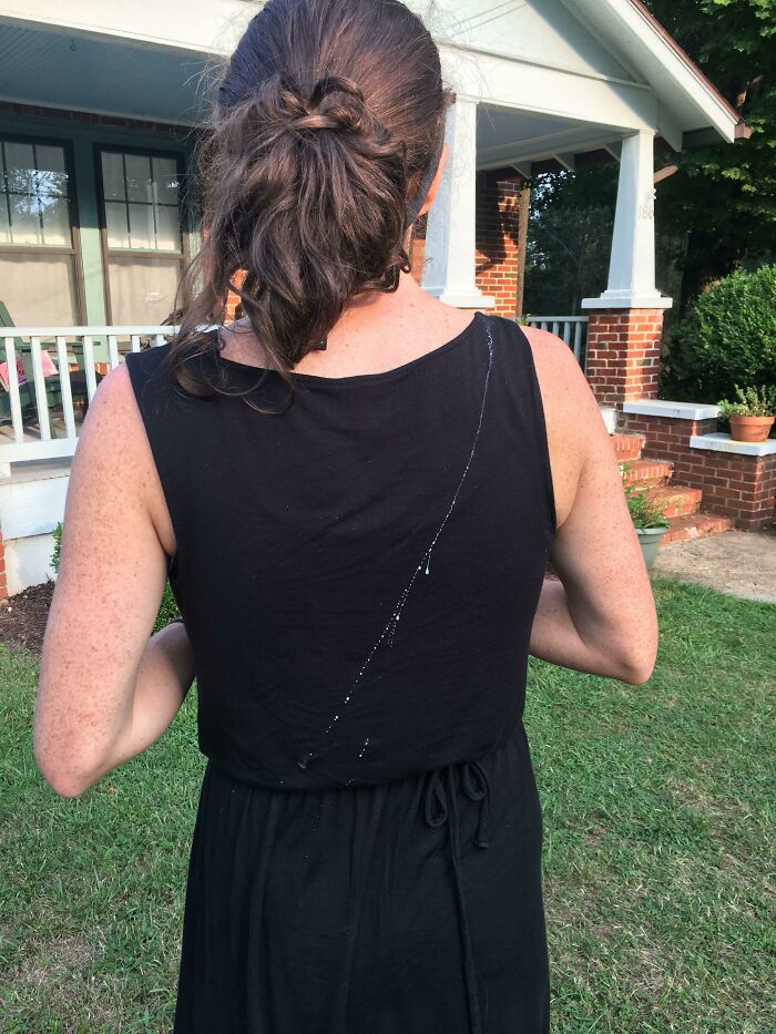 I Complimented My Wife On The Design On The Back Of Her Dress Not Realizing It Was Our Son's Puke