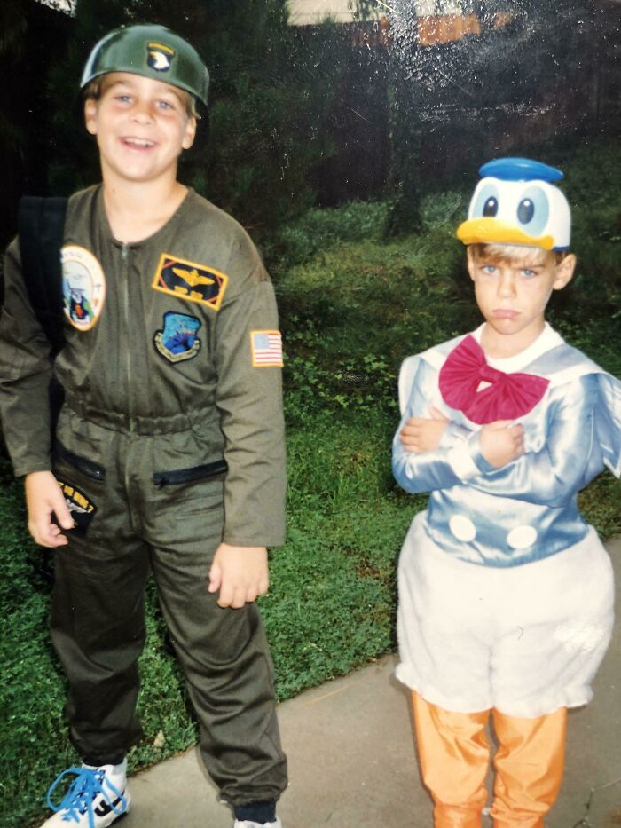 My Brother Got To Have A Cool Military Costume For Halloween. I Was Stuck As Donald Duck. Early 90's