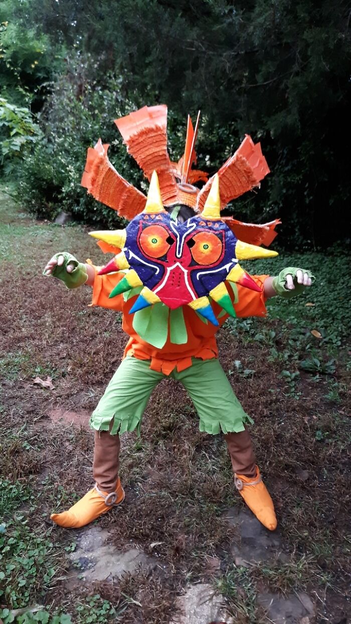 My Sons Handmade Skull Kid Costume Is Finished