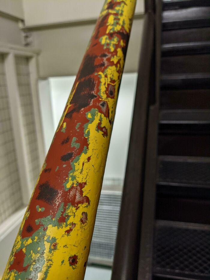 Handrail In A Stairwell At Work