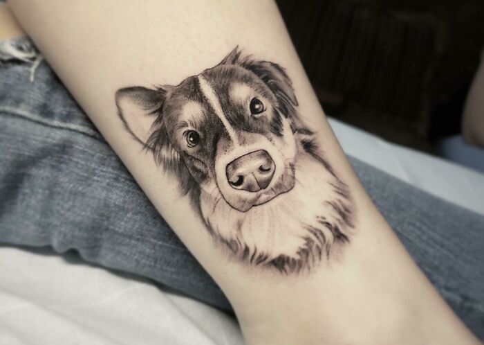 My First Major Tattoo! It’s My Pup Bentley, Who Has Been The Best Part Of My Life. By Brandon Thurston At Bloodmoon Gallery, NC