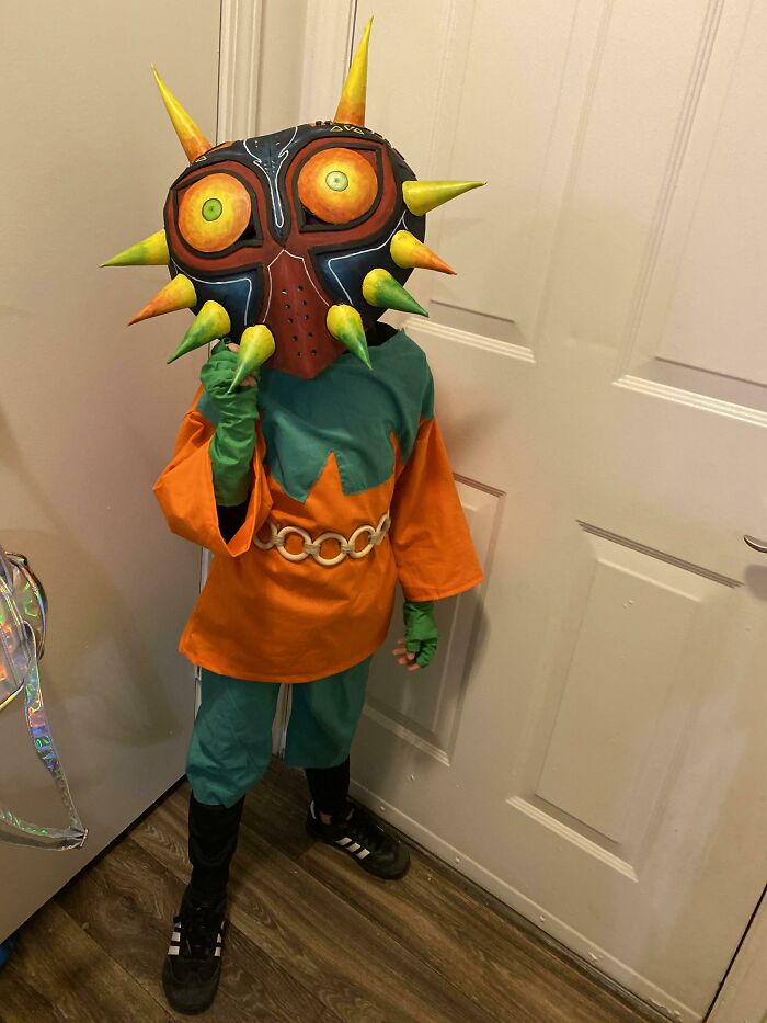 Son Wanted To Be Skull Kid For Halloween. My Friend Made The Mask And I Sewed The Costume