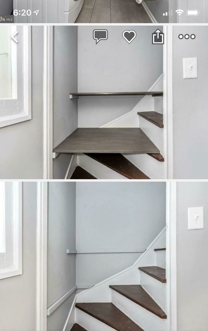 Removable Stair Shelves In Older Home On Second Staircase (Seen On Zillow). What’s The Purpose?