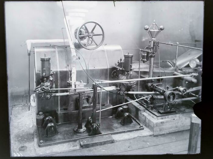 A Complex Machine With Gears And Wheels Found On A Glass Slide Photographed In The 1930s. Negative Came From A Portrait Photographer Who Took Photos Of And Around Milwaukee, Wi