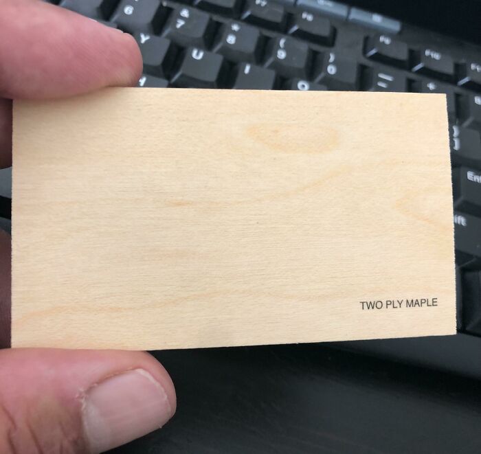 A Tree Guy Came Out Today…his Business Cards Are Made Out Of Wood