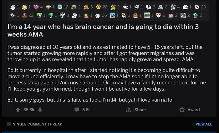 Ek Fakes His Brain Cancer And Admits It