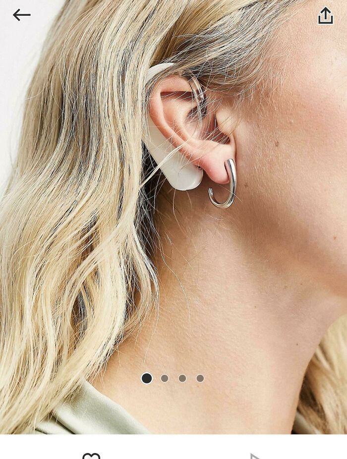 It’s Not Much, But I Saw This When Browsing One Of The Biggest Online Stores. First Thought It Was A Part Of The Earring But It’s A Hearing Device. The Little Things Matter!