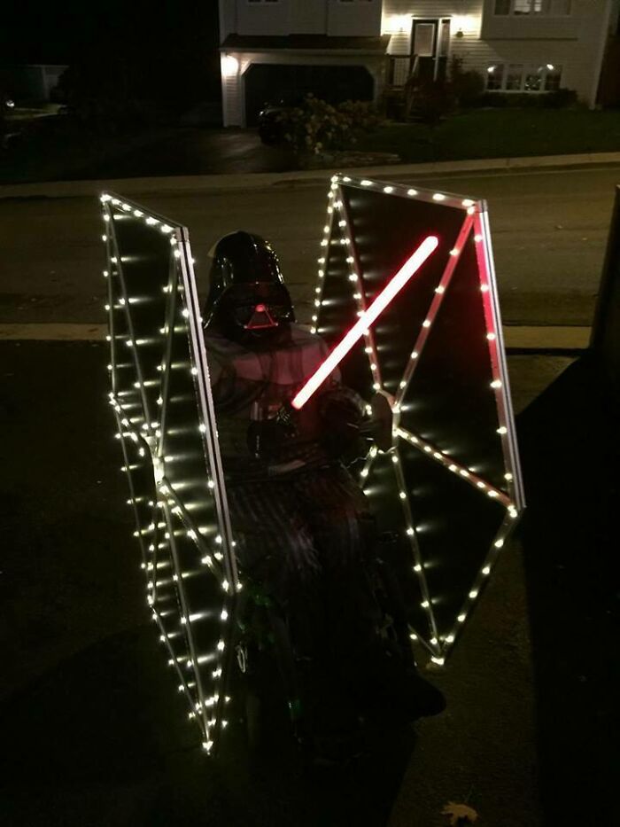 Brandon's Dad Turned His Wheelchair Into A Tie Fighter For Halloween