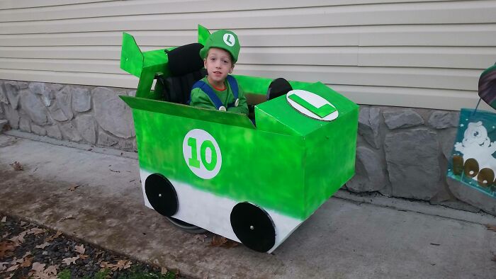 My Son Wanted To Be Luigi, So I Threw This Together For His Wheelchair