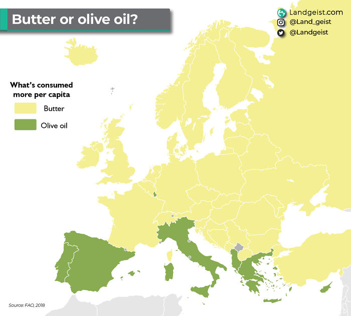 Butter Or Olive Oil? Based On Actual Per Capita Consumption