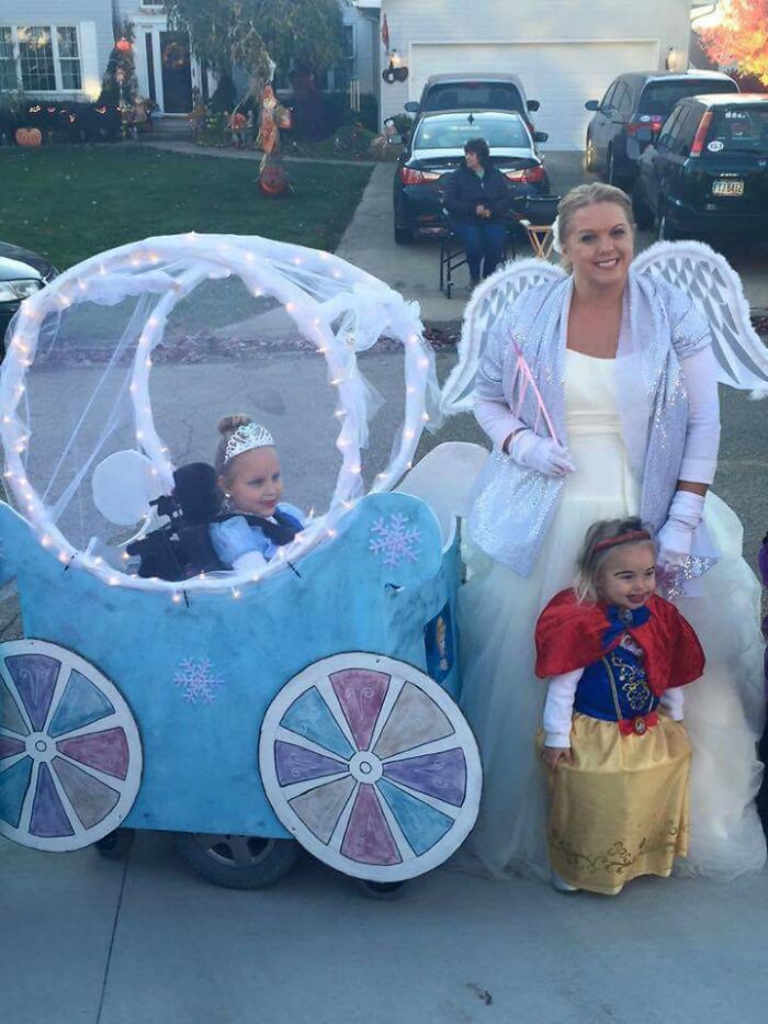 This Girl In My Town Has Spinal Muscular Atrophy, And Her Parents Made Her A Cinderella Carriage Around Her Wheelchair