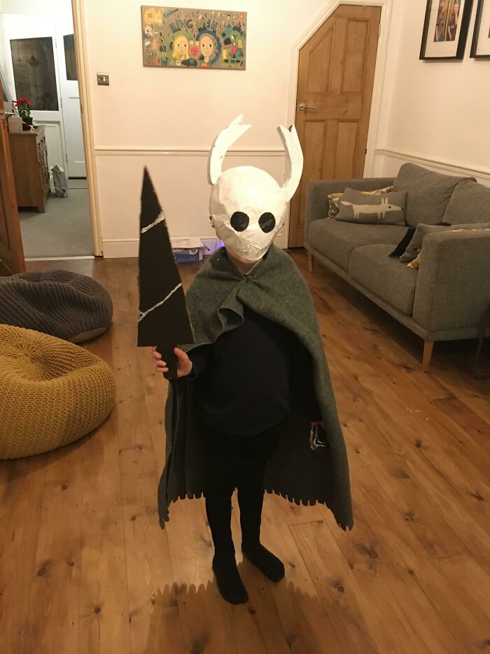 My Son’s Homemade Hallow Knight Costume From A Couple Of Years Back