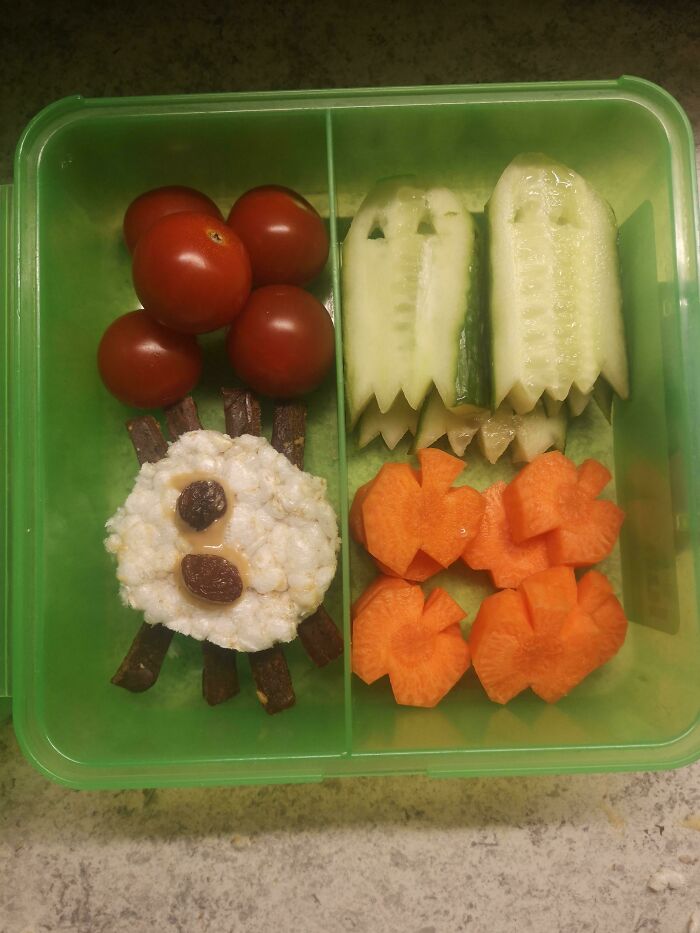 My 3-Year-Old Loves Halloween, So This Is Some Of His Lunch For Tomorrow, I Hope He Will Love It