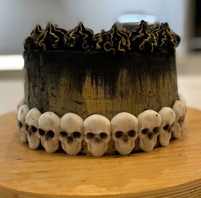 Spooky Black Velvet Halloween Cake