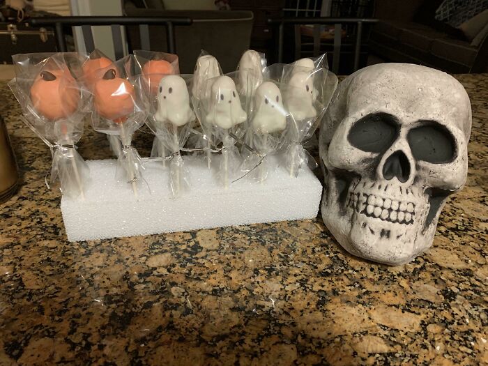 First Time Making Cake Pops. I Think These Spooky Boys Came Out Ok