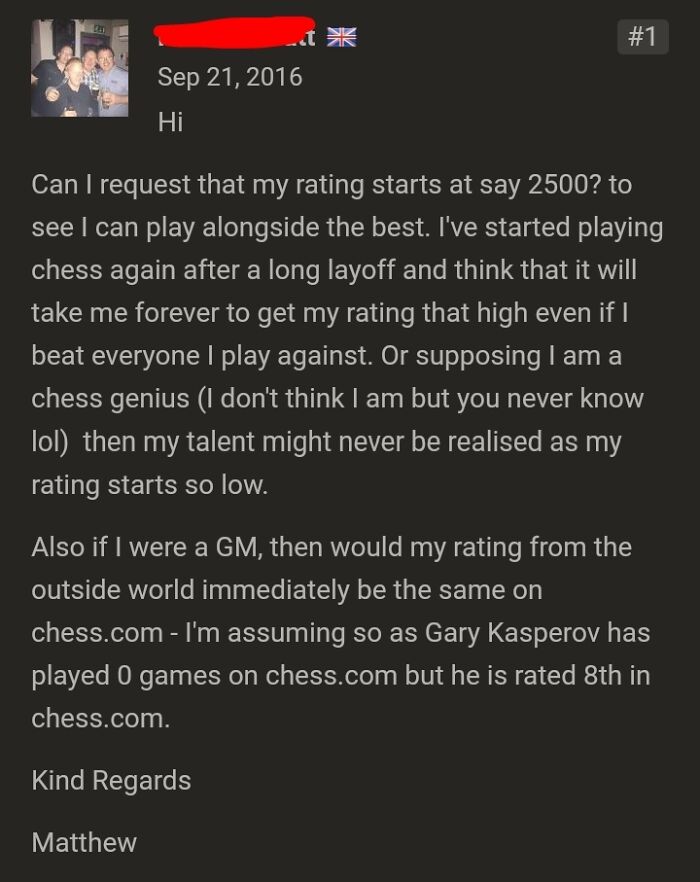 This Guy Wants His Starting Rating On Chess.com To Be 2500