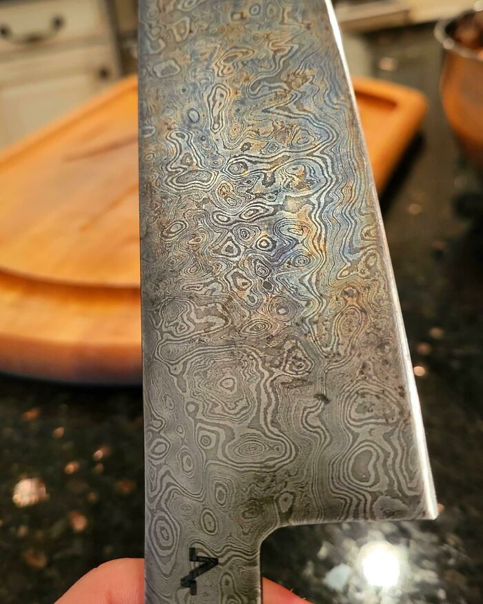 Here's The Patina On A Knife I Made A Year Ago