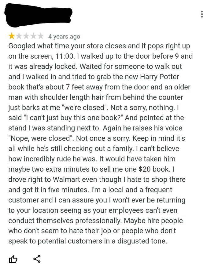 Door Won't Open? Just Wait Outside Until Someone Comes Out! Nobody Apologizes To You, Or Conducts Business With You After Business Hours? Write A Bad Review!
