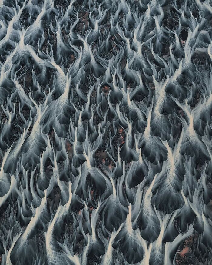This Is How Glacier Rivers Looks From Above In Iceland