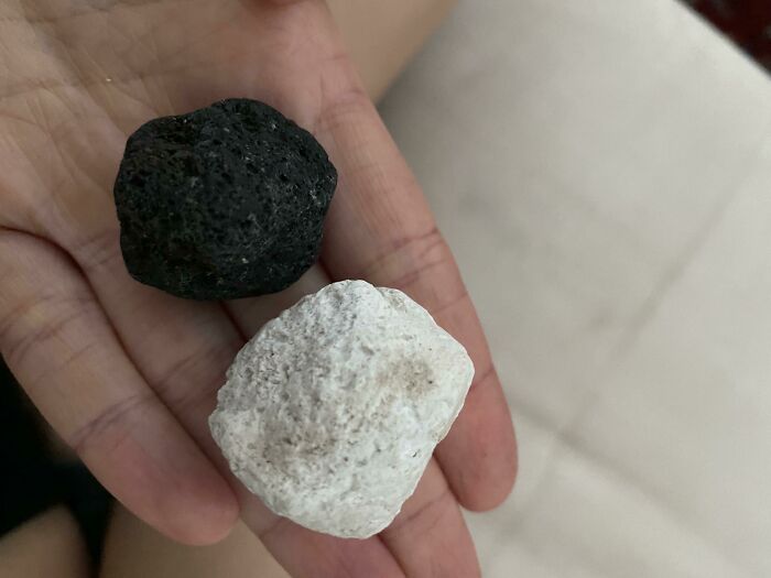 Black And White Lavastones. I Got The Black One From Iceland And The White One From Milos, Greece