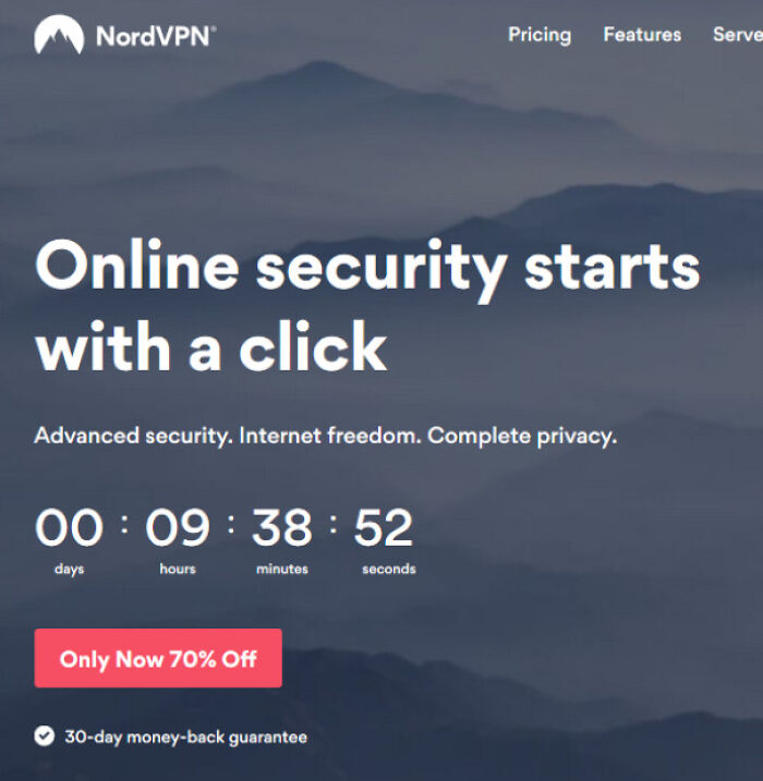 NordVPN's Infinite "Only Now 70% Off" With A Fake Timer That Eventually Resets