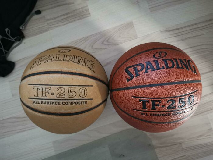 Balón de baloncesto que conseguí hace 5 años vs. Balón de baloncesto que conseguí hoy