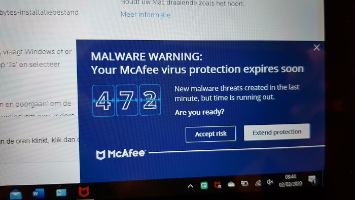 Your Virus Protection Expires Soon. Have A Popup You Can't Close With A Counter That Keeps Resetting To 200