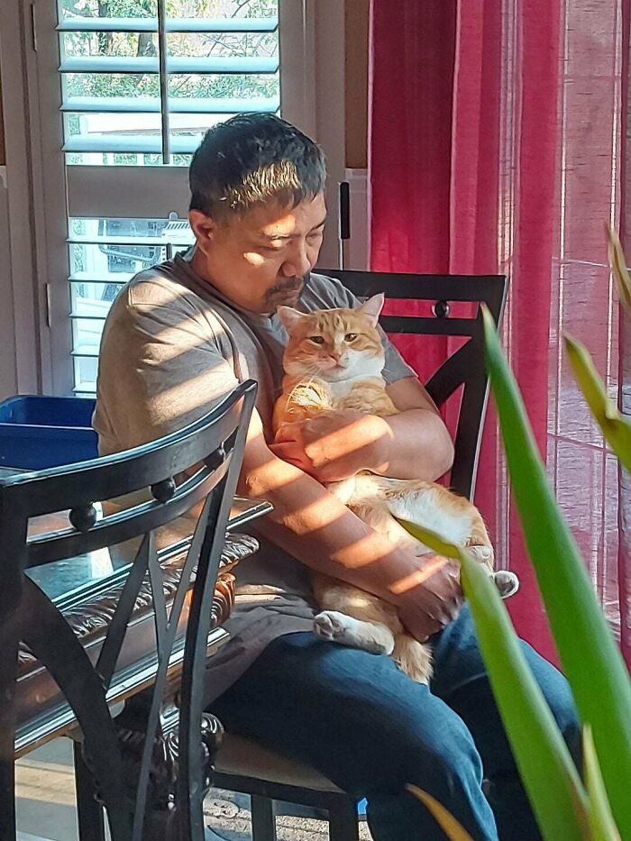 I Just Wanted To Share A Photo Of My Boi With His Gramps, Who Said: "I Don't Want Him In The House"