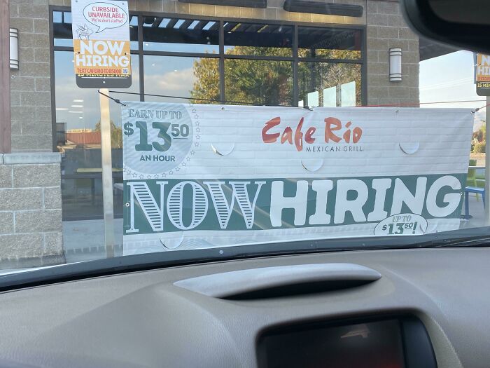 Interesting How The “Earn Up To” Isn’t The Same Font Or Dark Green Color As The “$13.50 An Hour”