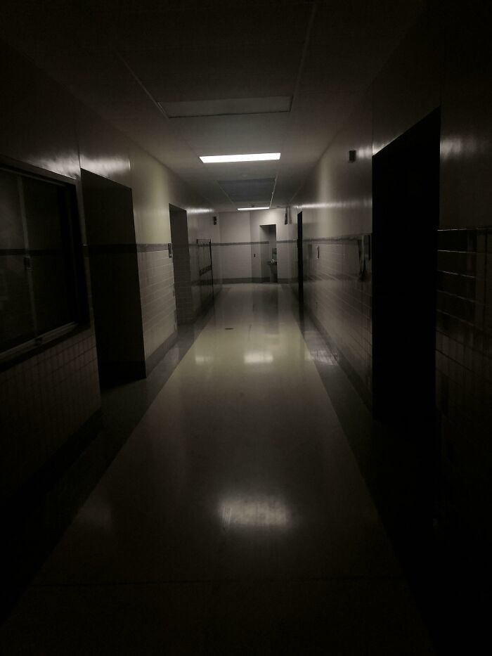 Our Highschool Hallway Taken Right Before We Went Home From A Late Night Of Marching Band