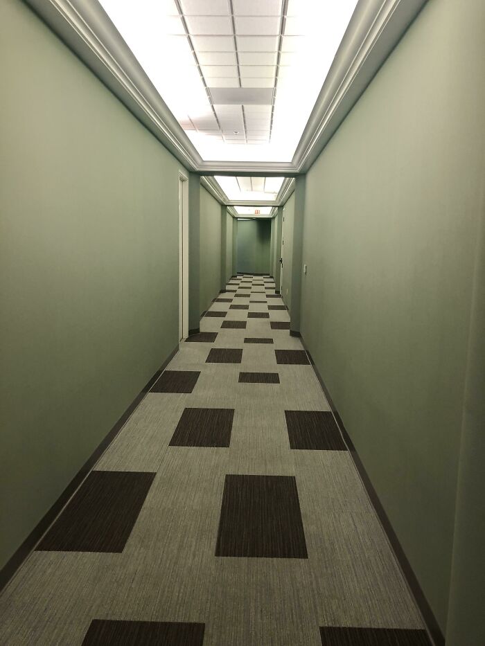 The Hallway To My Dentist's Office Looks Like A Stanley Kubrick Scene