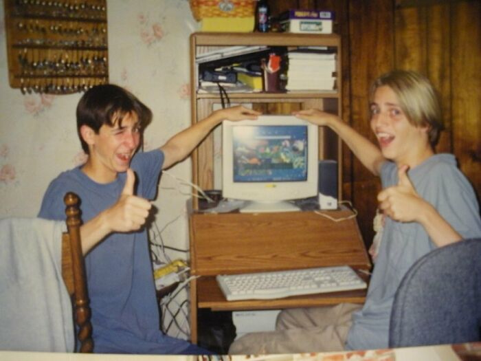 Me And My Best Friend In 1999/2000 Working On Our Donkey Kong/Banjo Kazooie Fan Website Titled "The Dk/Bk Jungle"