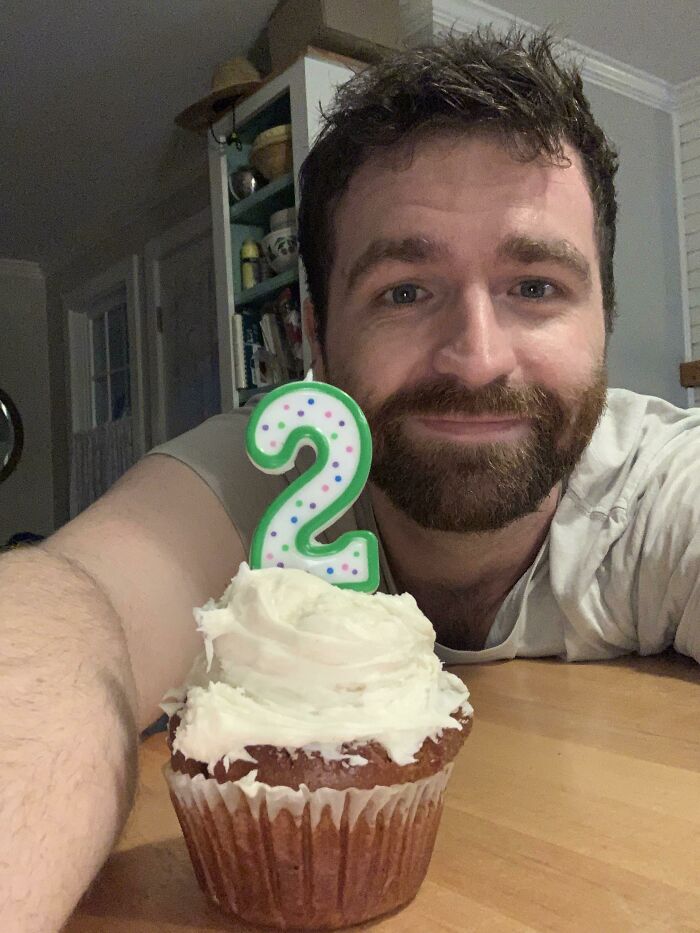 2 Years Sober Today And My Dad Made Me This Cupcake