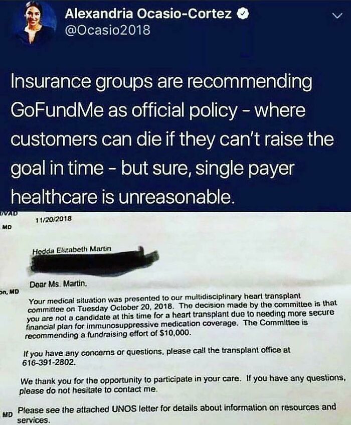 A Health Insurance Group Recommending A Gofundme As An Official Policy