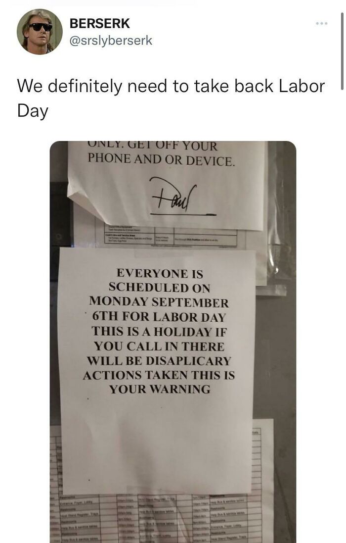 Happy Labor Day, Laborers