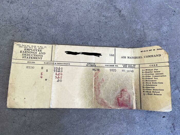 My Friend Found This Paystub From 1949 For A Machinist. $1.17/Hour, 2021 Inflation: $13.13/Hour