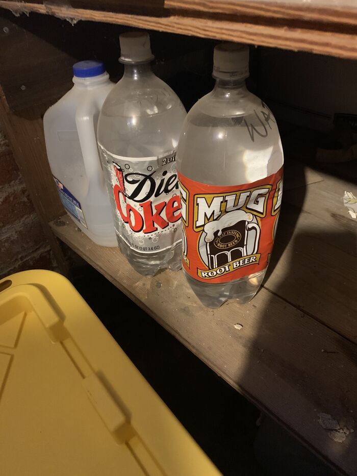 Cleaning Out My Parents Basement And I Found Bottles Of Water They Saved During Y2K
