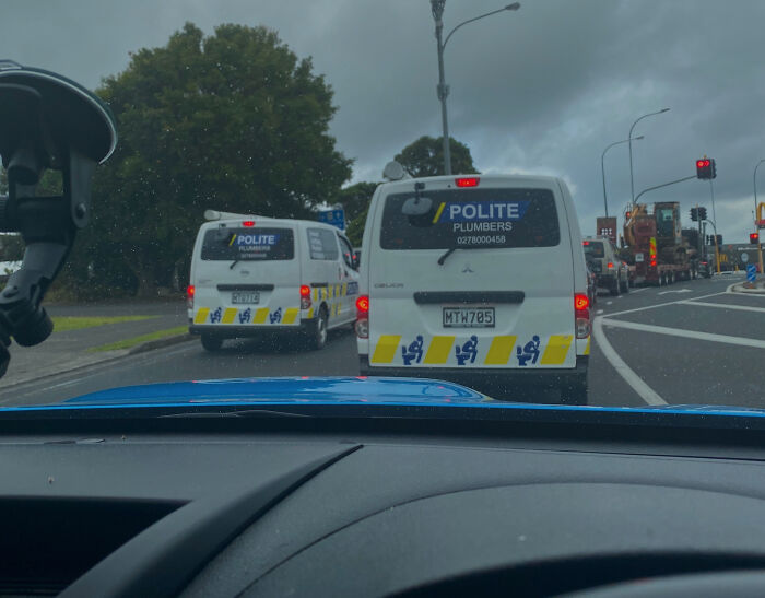 I Thought A Pair Of NZ Police Vans Overtook Me On The Road This Morning. Then I Caught Up With Them On The Lights And Realized