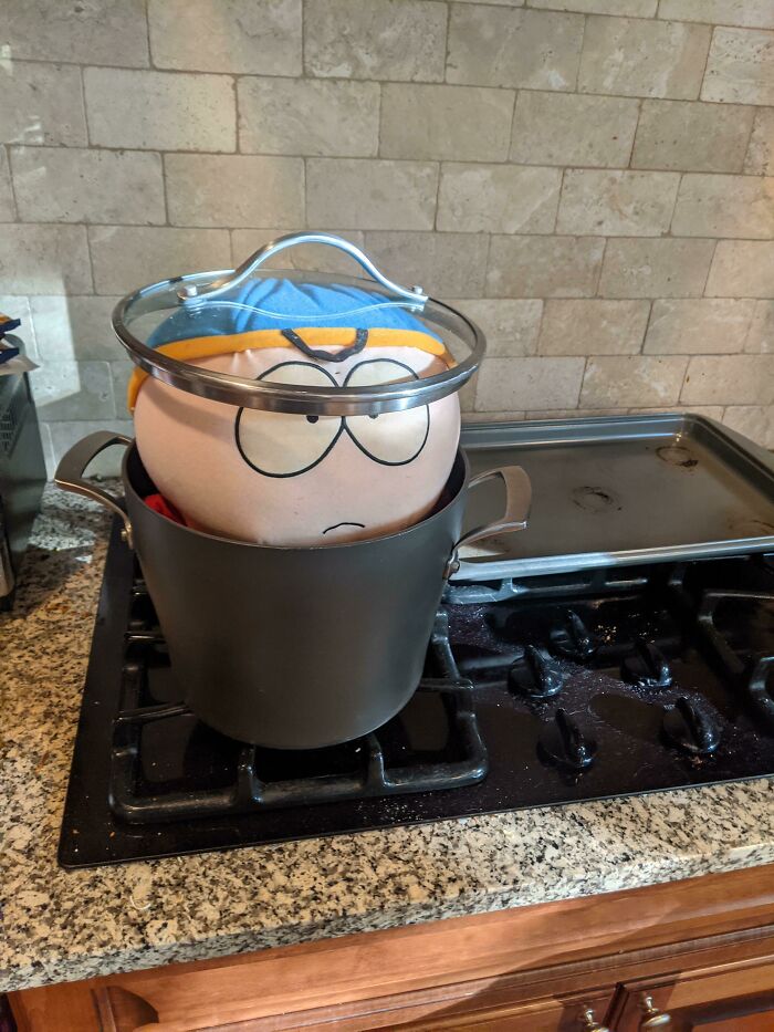 I Play A Game With My Boyfriend's Kid's Where We Hide The Cartman In Random Places Around The House. I Can't Tell If This Is Lazy Or Brilliant Of The 8-Year-Old