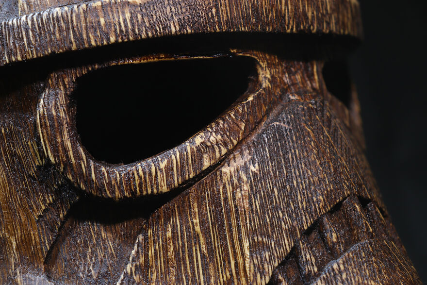 Wooden Imperial Stormtrooper Helmet. Wood Carving